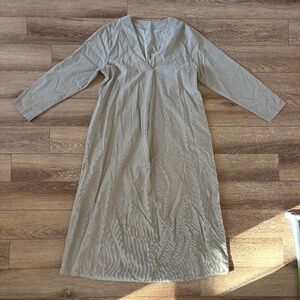Long Sleeve Corduroy Beige dress